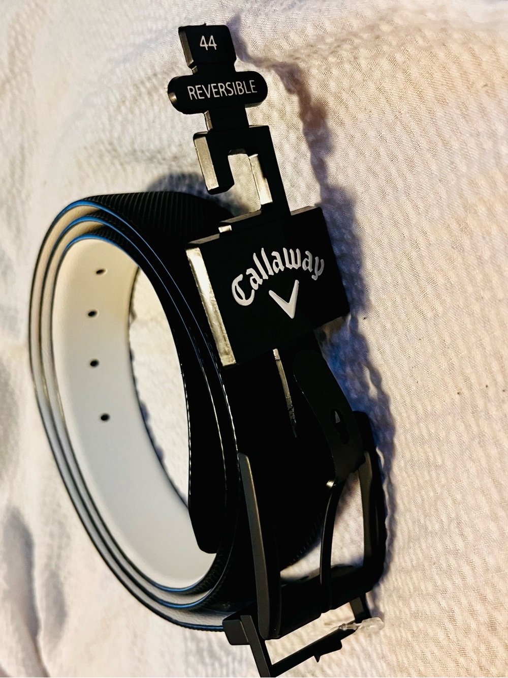 Callaway Black/White Reversible Golf Belt with Branded Buckle